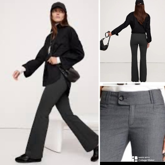 Banana Republic Martin Gray Flare Pants Tailored Elegance - Picture 1 of 7